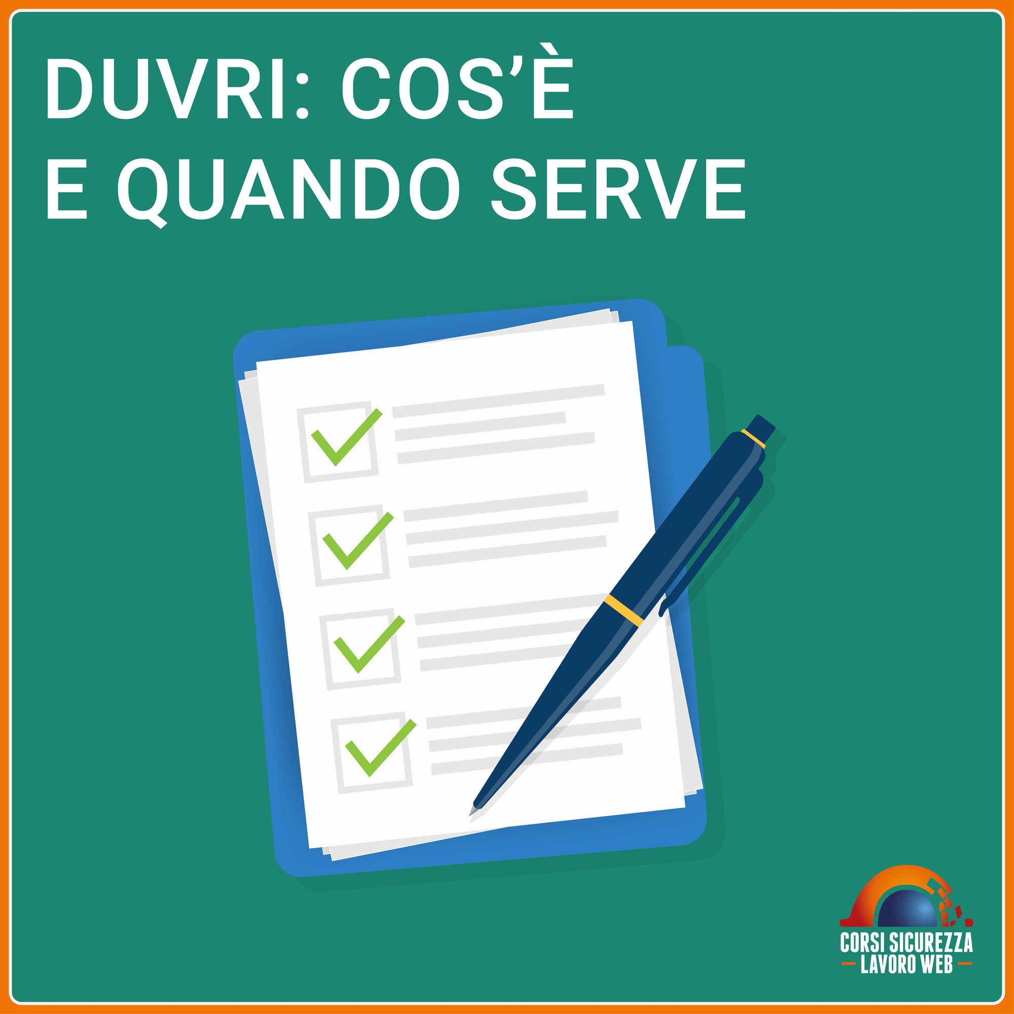 Copertina sul DUVRI con documento compilato.