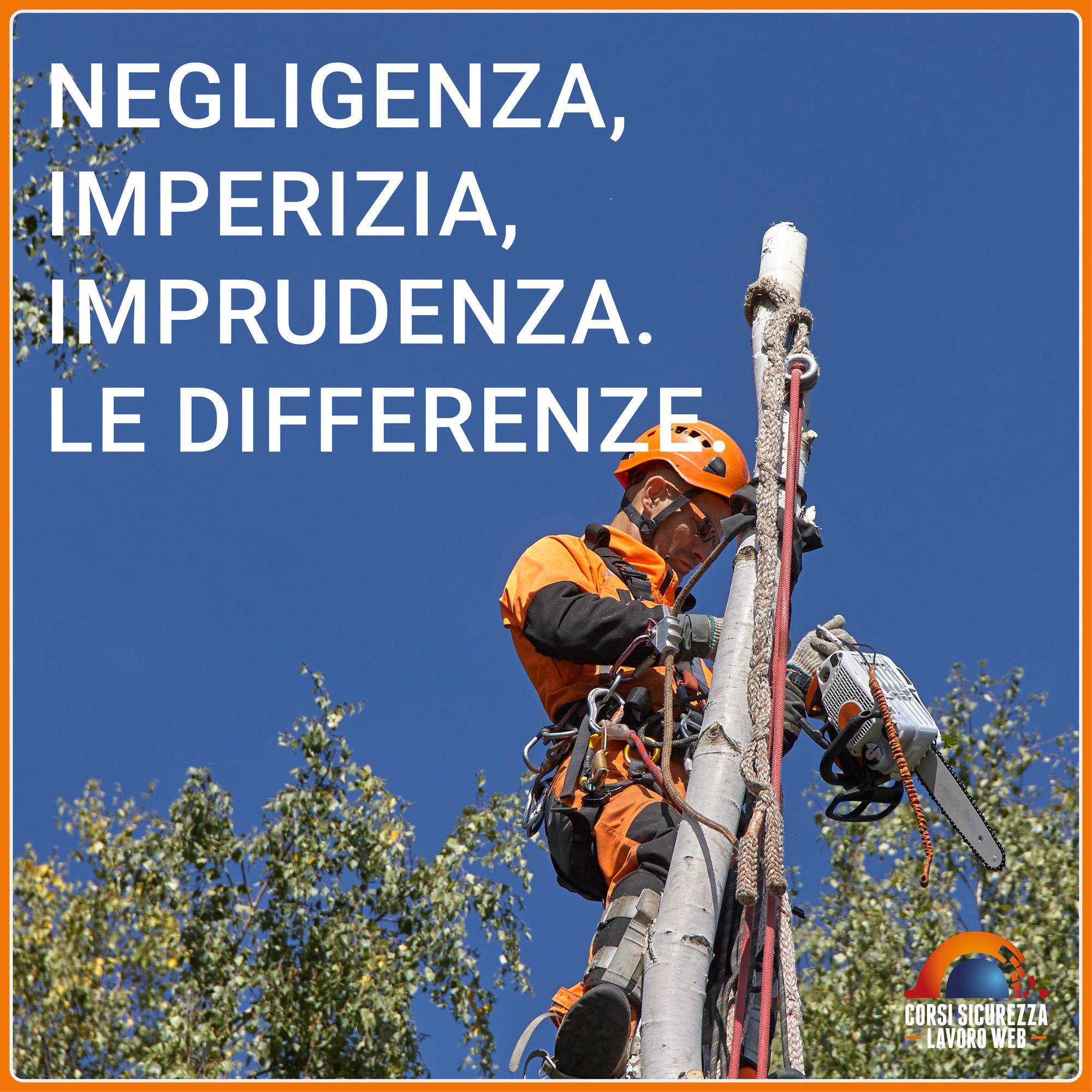 Lavoratori con casco protettivo e tuta mentre effettua un taglio con motosega.